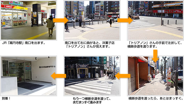 「高円寺駅」からのアクセスルート図